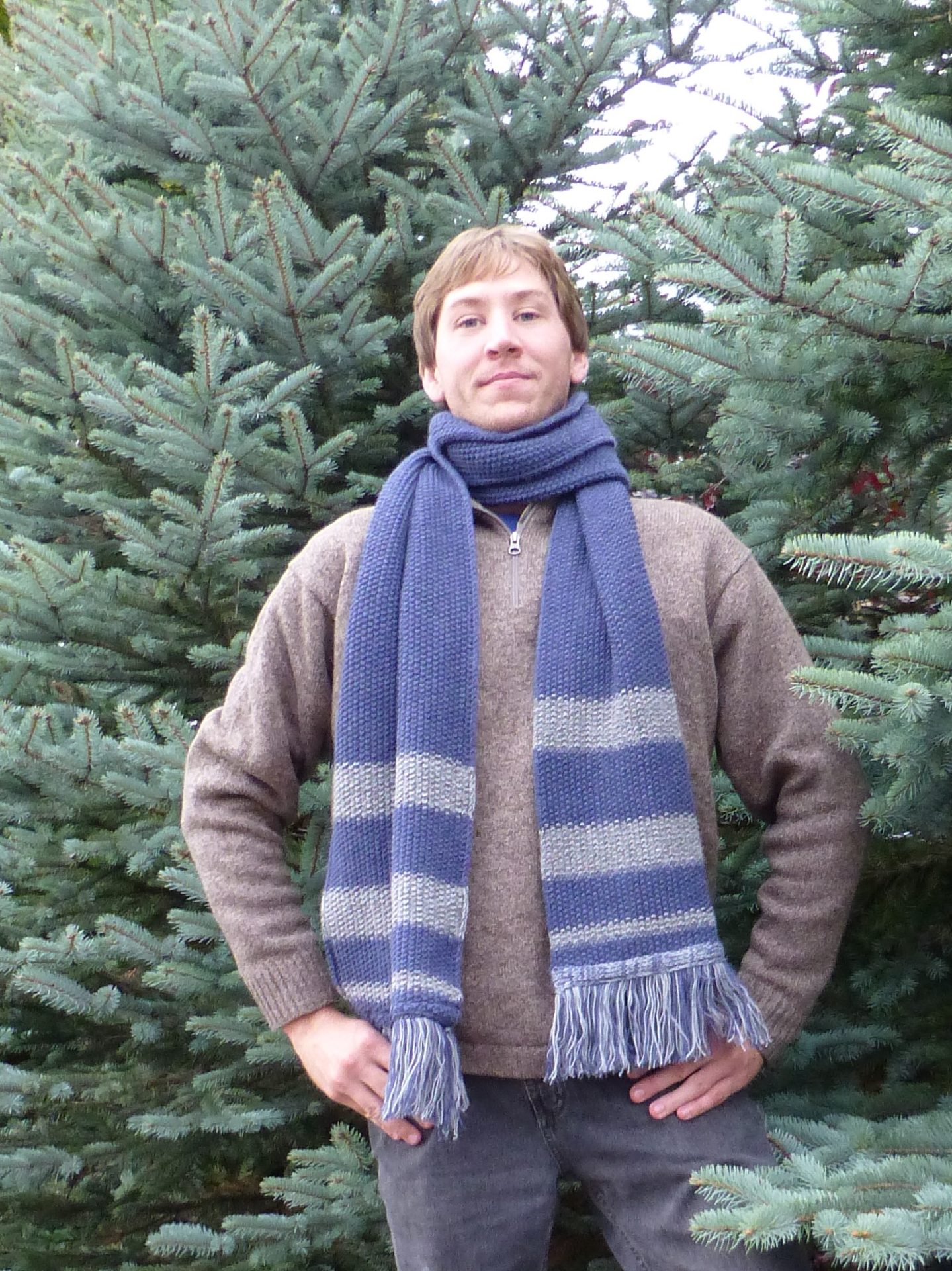 JJ wearing The Original Vermont Scarf